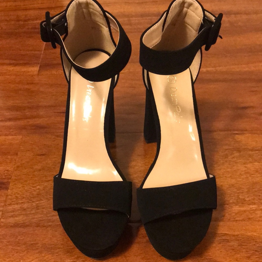 Black Strapped Heels NEW
